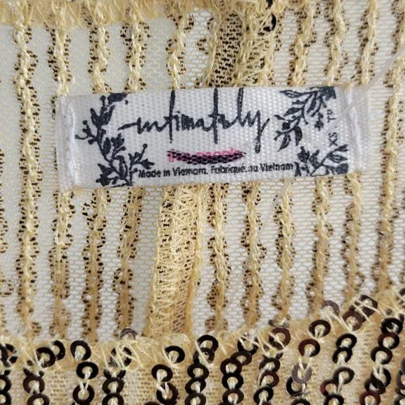 FREE PEOPLE INTIMATELY gold rush long sleeve top Sz XS NEW - Picture 10 of 11